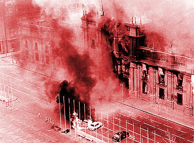 allende's presidential palace burning 